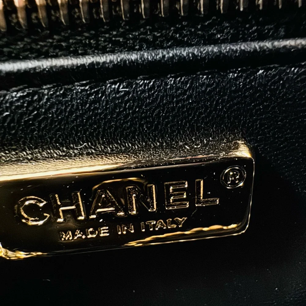 Chanel Glittering Evening Black and Gold Shoulder Bag New with Tags Mini Classic